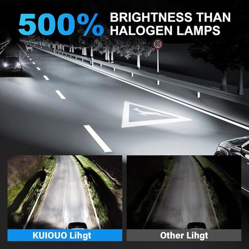 مصابيح الضباب H11/H8/H9 2024 ترقية 500% فائقة السطوع 6500K 50000LM التوصيل والتشغيل اللاسلكي المباشر لاستبدال الهالوجين - قطعتين in Saudi Arabia