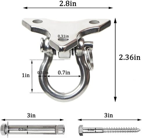 Stainless Steel 304 Heavy Bag Swing Hanger with 360° Rotation - 1200lb Capacity - Ideal for Punching Bag Ceiling Mount, Hammocks, Yoga, and Porch Swings in Saudi Arabia