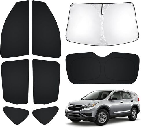 T TGBROS Privacy Sunshade مخصص مناسب لملحقات Honda CR-V 2012-2016 الزجاج الأمامي والنافذة الخلفية مجموعة كاملة من ظلال الشمس للسيارة كتل قابلة للطي والأشعة فوق البنفسجية تحافظ على برودة سيارتك 8 قطع in Saudi Arabia