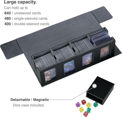 حافظة بطاقات التداول لـ 840 بطاقة، صندوق تخزين مع نافذة عرض لقائد MTG، PTCG، البطاقات الرياضية وألعاب بطاقات التداول الأخرى in Kuwait