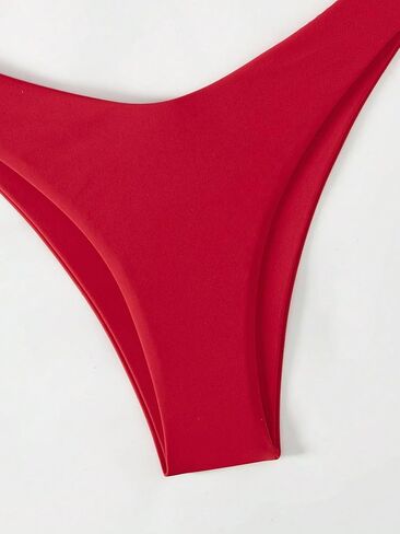 SHENHE Women's 2 Piece Strapless Swimsuit 3D Rose High Cut Flower Bandeau Bikini in Saudi Arabia