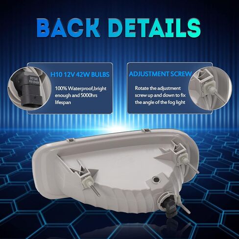 استبدال مصابيح الضباب لـ 2004 2005 2006 Ford F150 F-150 OE Style Fog Light متوافق مع مصابيح الهالوجين H10 12V 42W - عدسات الدخان in Kuwait