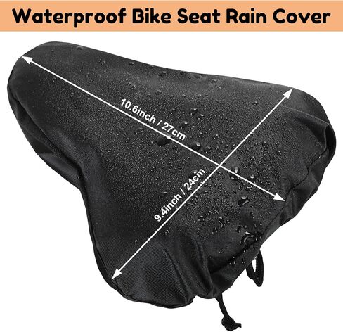 3 قطع غطاء مطر لمقعد الدراجة مقاوم للماء مع رباط غطاء مقعد دراجة جبلية غطاء وسادة واقية من غبار المطر وغطاء سرج وطبقة من البولي فينيل كلوريد وطلاء البولي يوريثين غطاء مطر للدراجة للرجال والنساء in Kuwait