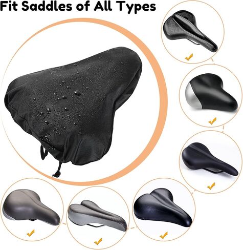 3 قطع غطاء مطر لمقعد الدراجة مقاوم للماء مع رباط غطاء مقعد دراجة جبلية غطاء وسادة واقية من غبار المطر وغطاء سرج وطبقة من البولي فينيل كلوريد وطلاء البولي يوريثين غطاء مطر للدراجة للرجال والنساء in Kuwait