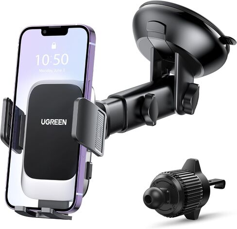 حامل هاتف UGREEN لكوب شفط قوي للسيارة، حامل هاتف السيارة للوحة القيادة والزجاج الأمامي وفتحة تهوية كبيرة للهاتف الخلوي متوافق مع هاتف iPhone 15/14/13/Plus/Pro/Pro Max الذكي in Saudi Arabia