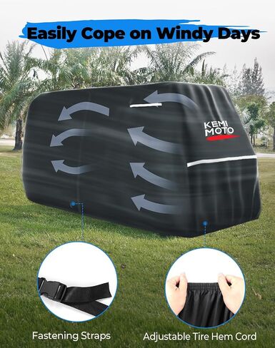 KEMIMOTO 600D Weatherproof Golf Cart Cover, Durable Protection for 8-Seater Golf Carts, Large Rainproof Cover Compatible with EZGO Club Car (6+2)/8 Passenger, Black in Saudi Arabia