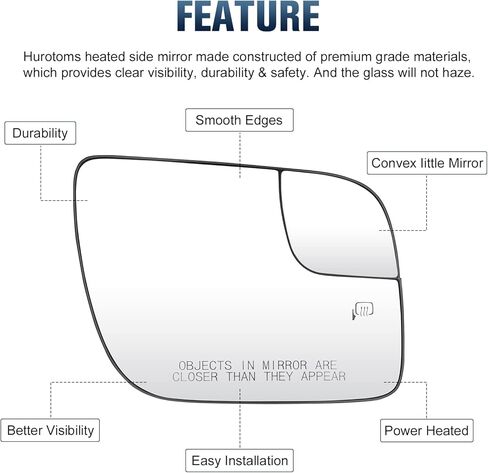 زجاج مرآة جانبية للركاب لـ 2011-2017 Ford Explorer سحب ساخن مع استبدال اللوحة الخلفية لـ BB5Z17K707A in Kuwait