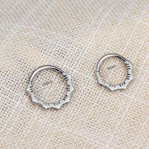MissNity 16G Clicker Rings 316L Surgical Steel Hinged Hoops for Septum, Daith and Cartilage Earlobe Piercings Jewelry, Diameter 8mm, 10mm in Saudi Arabia