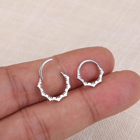 MissNity 16G Clicker Rings 316L Surgical Steel Hinged Hoops for Septum, Daith and Cartilage Earlobe Piercings Jewelry, Diameter 8mm, 10mm in Saudi Arabia