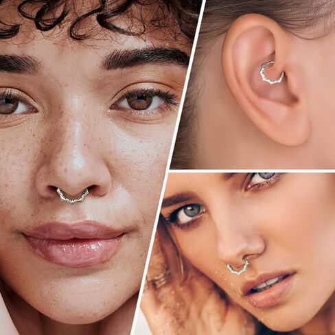 MissNity 16G Clicker Rings 316L Surgical Steel Hinged Hoops for Septum, Daith and Cartilage Earlobe Piercings Jewelry, Diameter 8mm, 10mm in Saudi Arabia