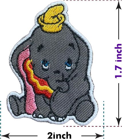 Little Elephant Dumbo يمكن كيه على الرقع المطرزة بالكي للجينز والملابس والقبعات وحقيبة الظهر والقبعات، رمادي in Saudi Arabia