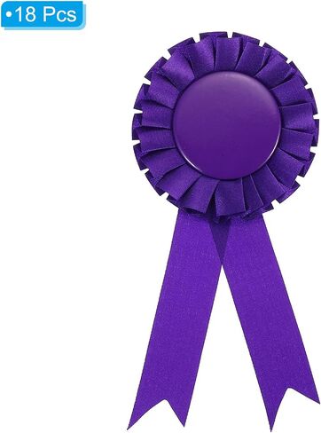 PATIKIL Blank Award Ribbon, 18 Pcs Rosette Ribbon Honorable Prize Recognition Ribbon for DIY, Party, Wedding, Competition, Sport, Black in Saudi Arabia