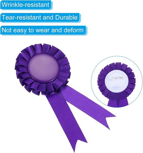PATIKIL Blank Award Ribbon, 18 Pcs Rosette Ribbon Honorable Prize Recognition Ribbon for DIY, Party, Wedding, Competition, Sport, Black in Saudi Arabia