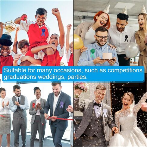 PATIKIL Blank Award Ribbon, 18 Pcs Rosette Ribbon Honorable Prize Recognition Ribbon for DIY, Party, Wedding, Competition, Sport, Black in Saudi Arabia