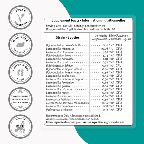سوبرسمارت - تركيبة بروبيوتيك كاملة الطيف 36 مليار وحدة تشكيل مستعمرة يوميًا (مجمع 20 في 1) - مع اكتوباكيللوس ريوتيري، جاسيري، رامنوسوس، كريسباتوس | غير معدل وراثيًا وخالي من الغلوتين - 60 كبسولة نباتية in Saudi Arabia