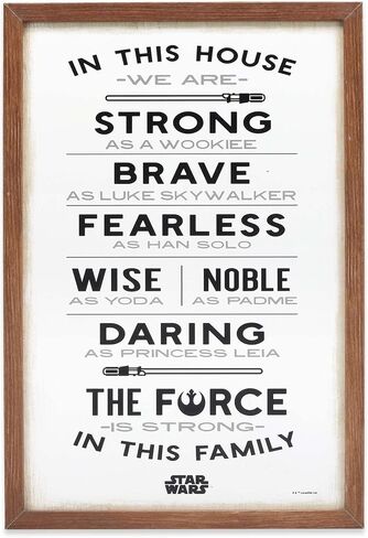 Disney Star Wars May The Force Be with You Framed Wood Wall Decor - Classic Star Wars Picture Featuring Darth Vader and Luke Skywalker in Saudi Arabia