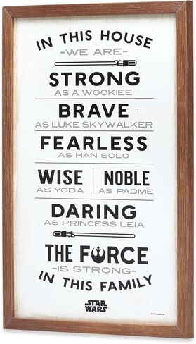 Disney Star Wars May The Force Be with You Framed Wood Wall Decor - Classic Star Wars Picture Featuring Darth Vader and Luke Skywalker in Saudi Arabia