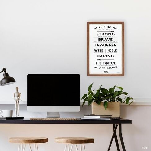 Disney Star Wars May The Force Be with You Framed Wood Wall Decor - Classic Star Wars Picture Featuring Darth Vader and Luke Skywalker in Saudi Arabia
