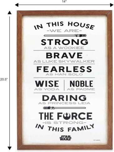 Disney Star Wars May The Force Be with You Framed Wood Wall Decor - Classic Star Wars Picture Featuring Darth Vader and Luke Skywalker in Saudi Arabia