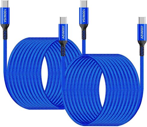 100W USB C Cable 10ft Pink,Long USB-C to USB-C,Awnuwuy USB Type C to C Fast Charging Cord Compatible with iPhone 15/15 Pro/15 Plus/15 Pro Max,iPad Pro,iPad Air 4,Samsung Galaxy S23 S22 S21,MacBook Pro in Saudi Arabia