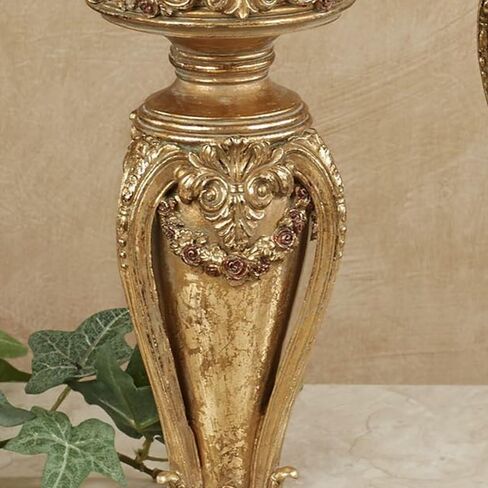 Touch of Class Angelique Ornate Candleholders Aged Gold Set of 3 - Victorian Style Table Candleholder for Dining Room, Mantel - Vintage Centerpiece Decor in Saudi Arabia