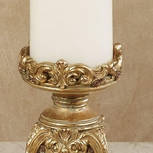 Touch of Class Angelique Ornate Candleholders Aged Gold Set of 3 - Victorian Style Table Candleholder for Dining Room, Mantel - Vintage Centerpiece Decor in Saudi Arabia