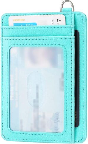 Hypotenuse Groove Slim Minimalist Front Pocket RFID Blocking Card Holder Wallet with D-Shackle for Men and Women in Saudi Arabia