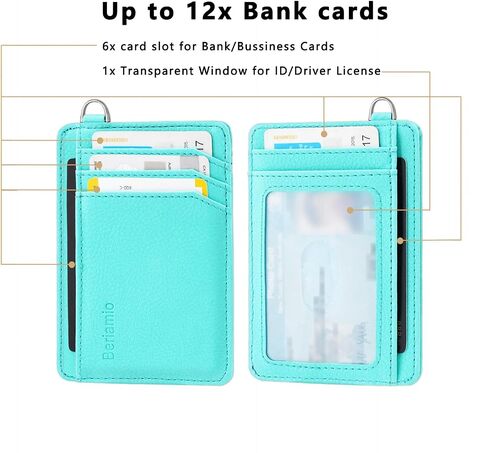 Hypotenuse Groove Slim Minimalist Front Pocket RFID Blocking Card Holder Wallet with D-Shackle for Men and Women in Saudi Arabia