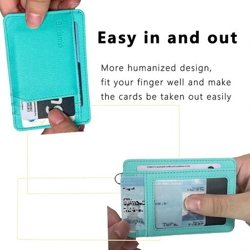 Hypotenuse Groove Slim Minimalist Front Pocket RFID Blocking Card Holder Wallet with D-Shackle for Men and Women in Saudi Arabia