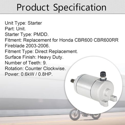 Motorcyclr Starter Motor Replacement for Honda CBR 600 RR CBR600RR Fireblade 2003-2006 in Saudi Arabia