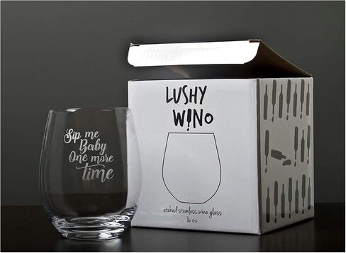 Lushy Wino - كؤوس النبيذ المحفورة بدون جذع: ارتشف لي حبيبي مرة أخرى | 18 أوقية. كأس نبيذ لجميع الأغراض مع أقوال مضحكة in Saudi Arabia