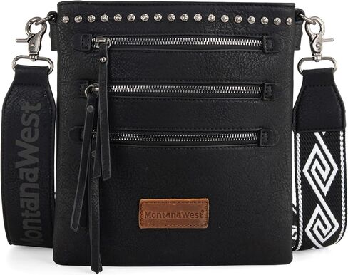 Montana West Crossbody Bags for Women Multi Zip Pocket Crossover Purses with Guitar Strap in Kuwait
