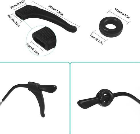 32 حزمة من النظارات المضادة للانزلاق سيليكون الأذن السنانير، نظارات المضادة للانزلاق حلقات السيليكون إطار نظارات قصر النظر نظارات القراءة النظارات الشمسية منع النظارات من الانزلاق in Kuwait