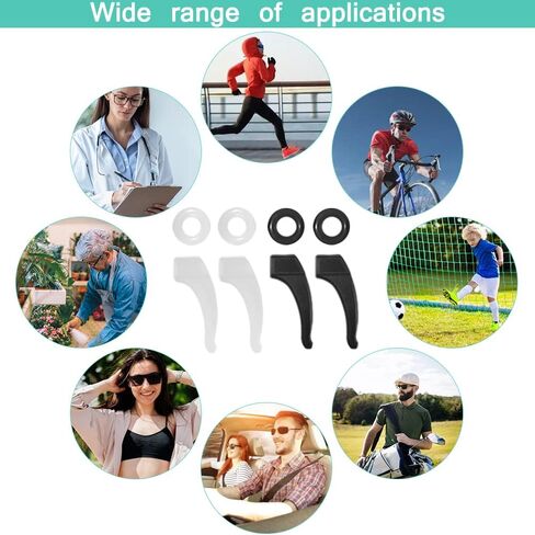 32 حزمة من النظارات المضادة للانزلاق سيليكون الأذن السنانير، نظارات المضادة للانزلاق حلقات السيليكون إطار نظارات قصر النظر نظارات القراءة النظارات الشمسية منع النظارات من الانزلاق in Kuwait