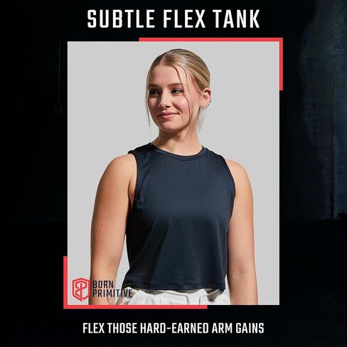 Born Primitive Subtle Flex Tank –Muscle Tank Cut Workout Top for Women –Athleisure Clothes–Women’s Gym, Running or Yoga Tank in Kuwait
