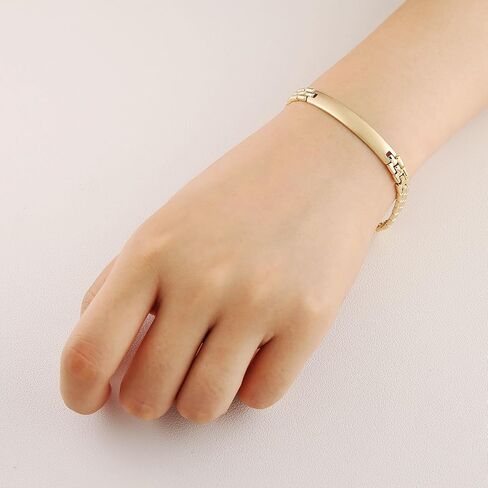 HZMAN 14K Gold Plated Link Bracelet for Women Men Dainty Minimalist Watch Band Chain Bracelet Jewelry Gift in Saudi Arabia