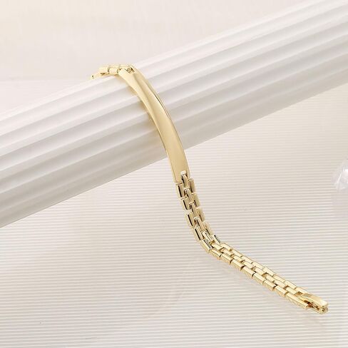 HZMAN 14K Gold Plated Link Bracelet for Women Men Dainty Minimalist Watch Band Chain Bracelet Jewelry Gift in Saudi Arabia