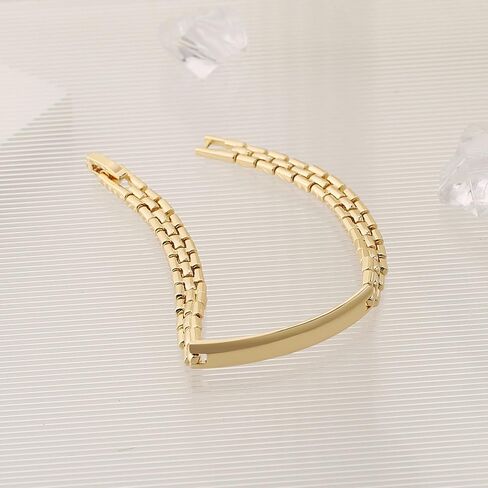 HZMAN 14K Gold Plated Link Bracelet for Women Men Dainty Minimalist Watch Band Chain Bracelet Jewelry Gift in Saudi Arabia