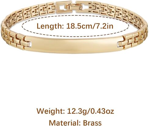 HZMAN 14K Gold Plated Link Bracelet for Women Men Dainty Minimalist Watch Band Chain Bracelet Jewelry Gift in Saudi Arabia