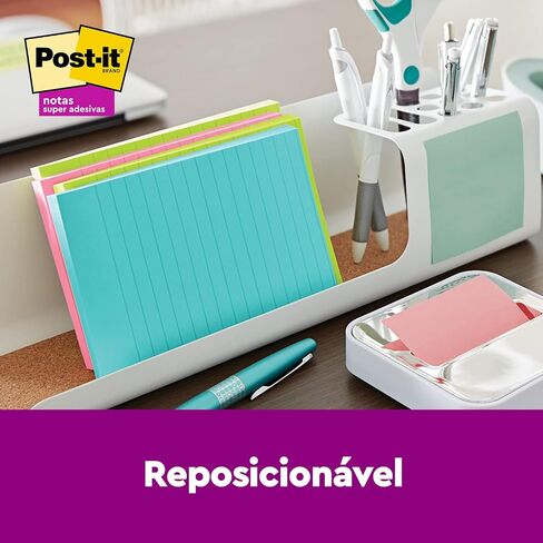 Post-it Super Sticky Notes, 4x6 in, 3 Pads, 2X The Sticking Power, Supernova Neons, Bright Colors, Recyclable, Pack of 12, 36 Pads Total in Saudi Arabia