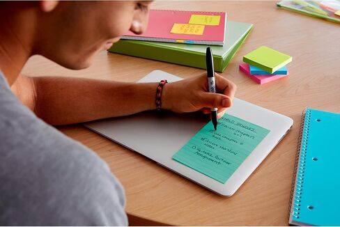 Post-it Super Sticky Notes, 4x6 in, 3 Pads, 2X The Sticking Power, Supernova Neons, Bright Colors, Recyclable, Pack of 12, 36 Pads Total in Saudi Arabia