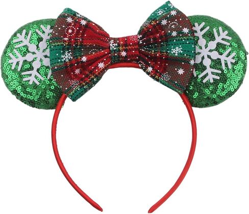 Christmas Mouse Ears Bow Headbands, Snow Santa Claus Christmas Decoration Cosplay Costume for Girls & Women in Saudi Arabia