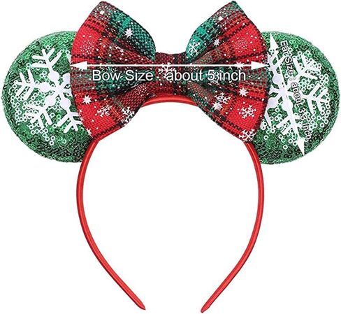 Christmas Mouse Ears Bow Headbands, Snow Santa Claus Christmas Decoration Cosplay Costume for Girls & Women in Saudi Arabia