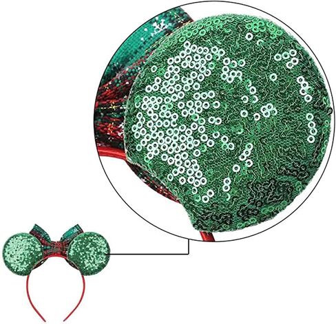 Christmas Mouse Ears Bow Headbands, Snow Santa Claus Christmas Decoration Cosplay Costume for Girls & Women in Saudi Arabia