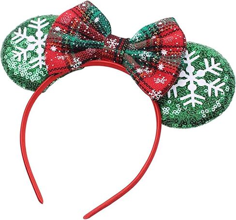Christmas Mouse Ears Bow Headbands, Snow Santa Claus Christmas Decoration Cosplay Costume for Girls & Women in Saudi Arabia