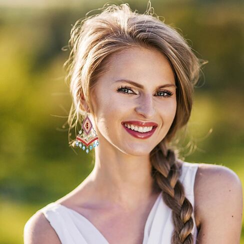 أقراط نسائية متدلية من الخرز بخرز طويل Tasse أقراط بوهو مطرزة للنساء من Fashiona in Kuwait