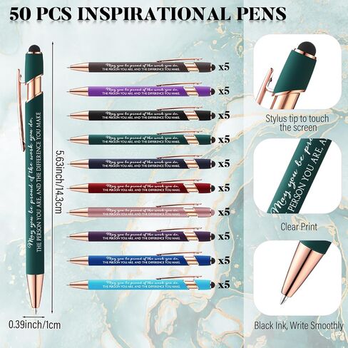 100 Pcs Teacher Appreciation Gifts for Coworker Inspirational Notebooks Thank You Ballpoint Pens Bulk Motivational Journals Notepads for Teacher Colleague Gifts Nurse Medical Assistant in Saudi Arabia