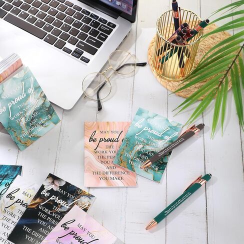 100 Pcs Teacher Appreciation Gifts for Coworker Inspirational Notebooks Thank You Ballpoint Pens Bulk Motivational Journals Notepads for Teacher Colleague Gifts Nurse Medical Assistant in Saudi Arabia