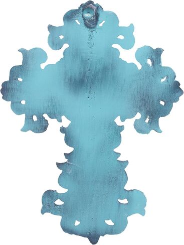 Castleore Wall Hanging Home Decor Religious Christian Crosses for Wall | Best for Home, Office and As Gift | Blue Antique | Size L 8 W 6 Inch | in Kuwait