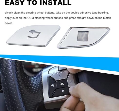 12 قطعة استبدال زر عجلة قيادة السيارة لسيارة Mercedes Benz SL GL GLA CLA CLS GLK SLK A B C E M G Class (فضي) in Kuwait